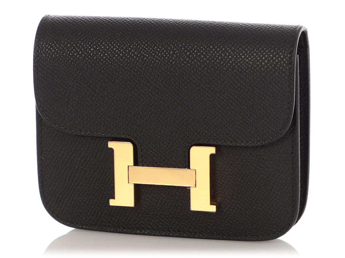 Hermès Black Epsom Constance Slim Wallet - Image 3