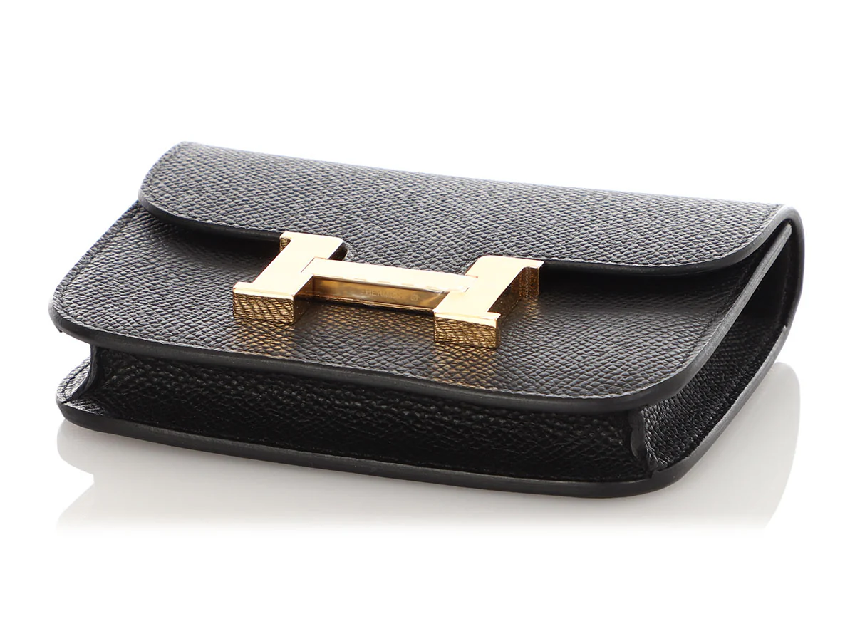 Hermès Black Epsom Constance Slim Wallet - Image 7