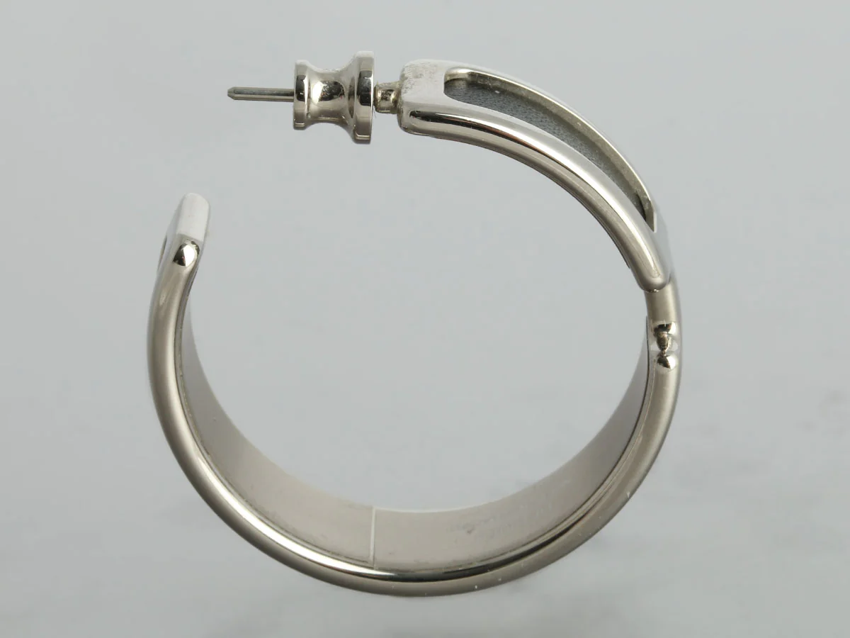 Hermès Black Leather Olympe Earrings - Image 3