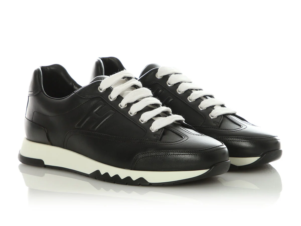 Hermès Black Leather Trail Sneakers - Image 5