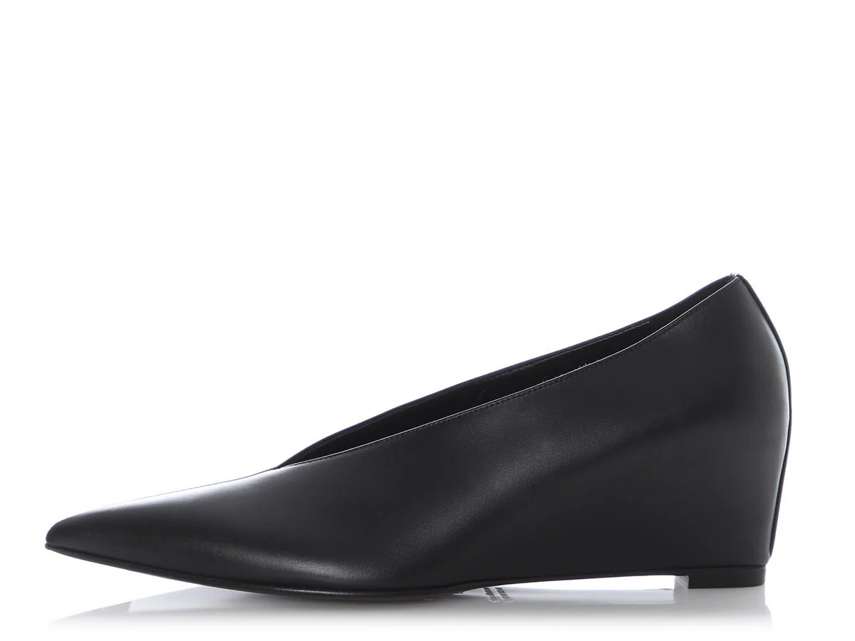 Hermès Black Pointed Toe Wedges - Image 2