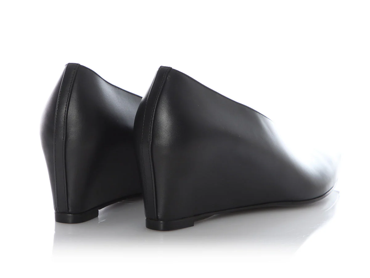 Hermès Black Pointed Toe Wedges - Image 6