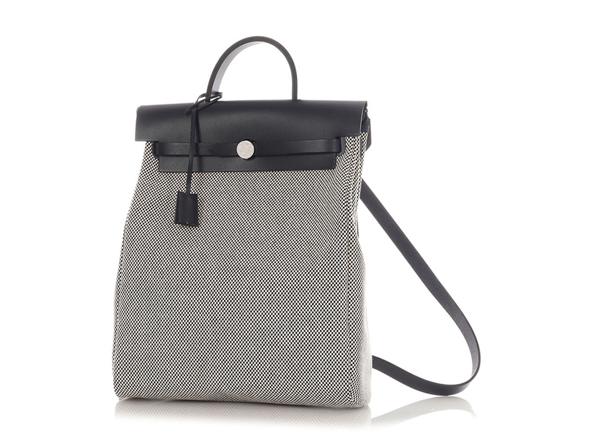 Hermès Navy Toile and Vache Hunter Herbag à Dos Zip Backpack GM - Image 3