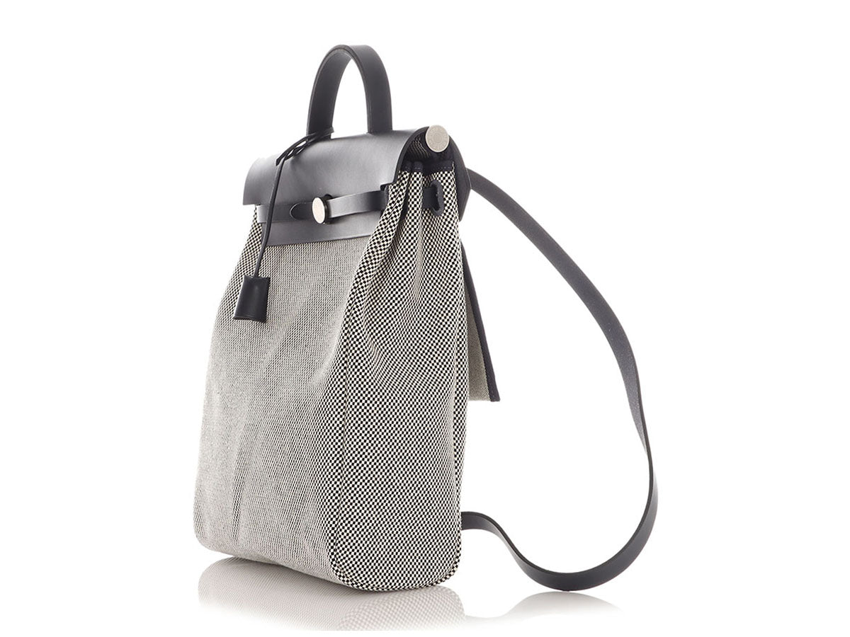 Hermès Navy Toile and Vache Hunter Herbag à Dos Zip Backpack GM - Image 4