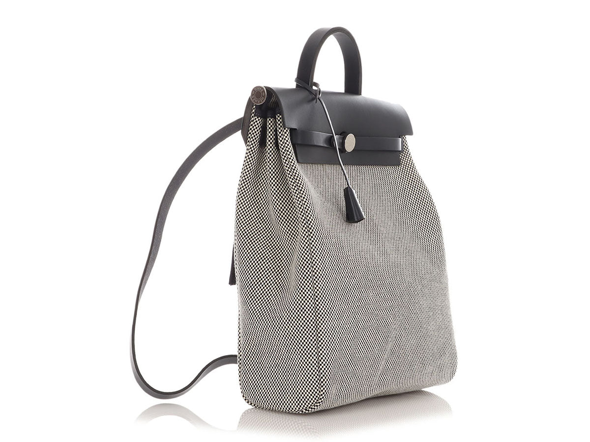 Hermès Navy Toile and Vache Hunter Herbag à Dos Zip Backpack GM - Image 6