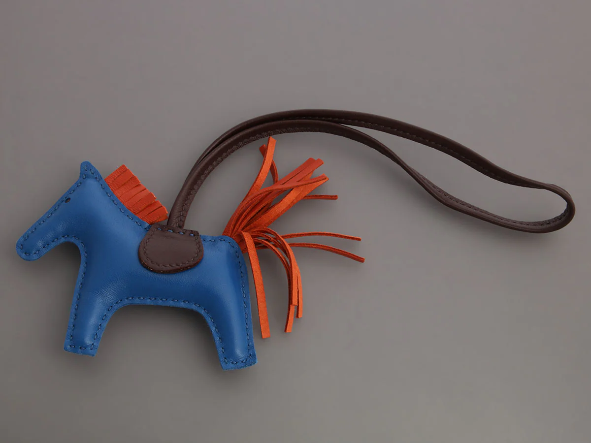 Hermès Bleu France Lambskin Rodeo Bag Charm PM - Image 3