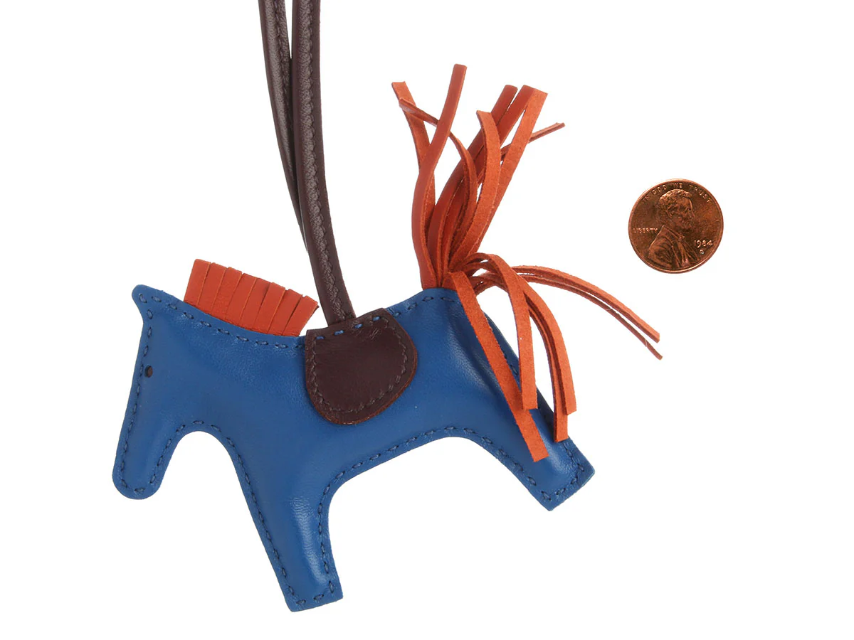 Hermès Bleu France Lambskin Rodeo Bag Charm PM - Image 5