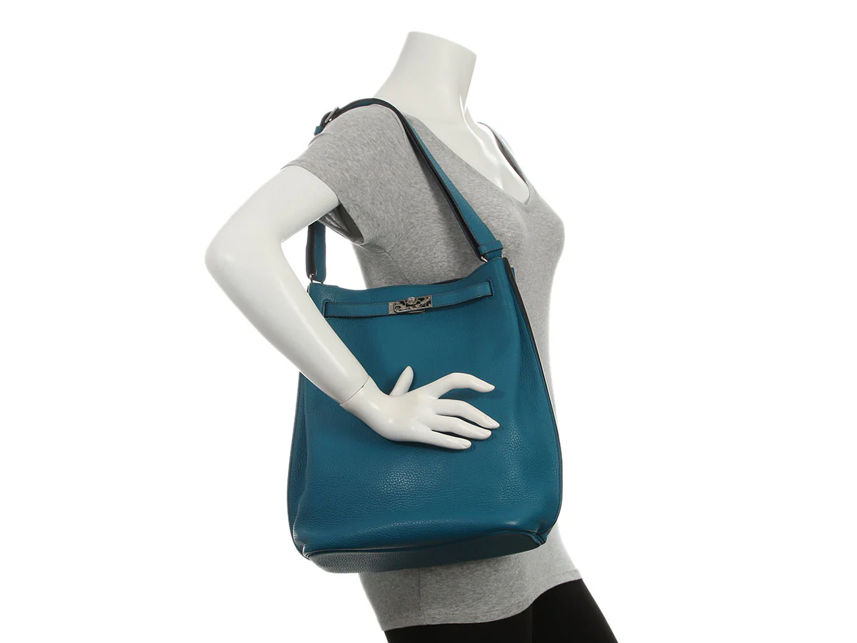 Hermès Bleu Izmir and Bleu Saphir Clémence Verso So Kelly 26 - Image 11