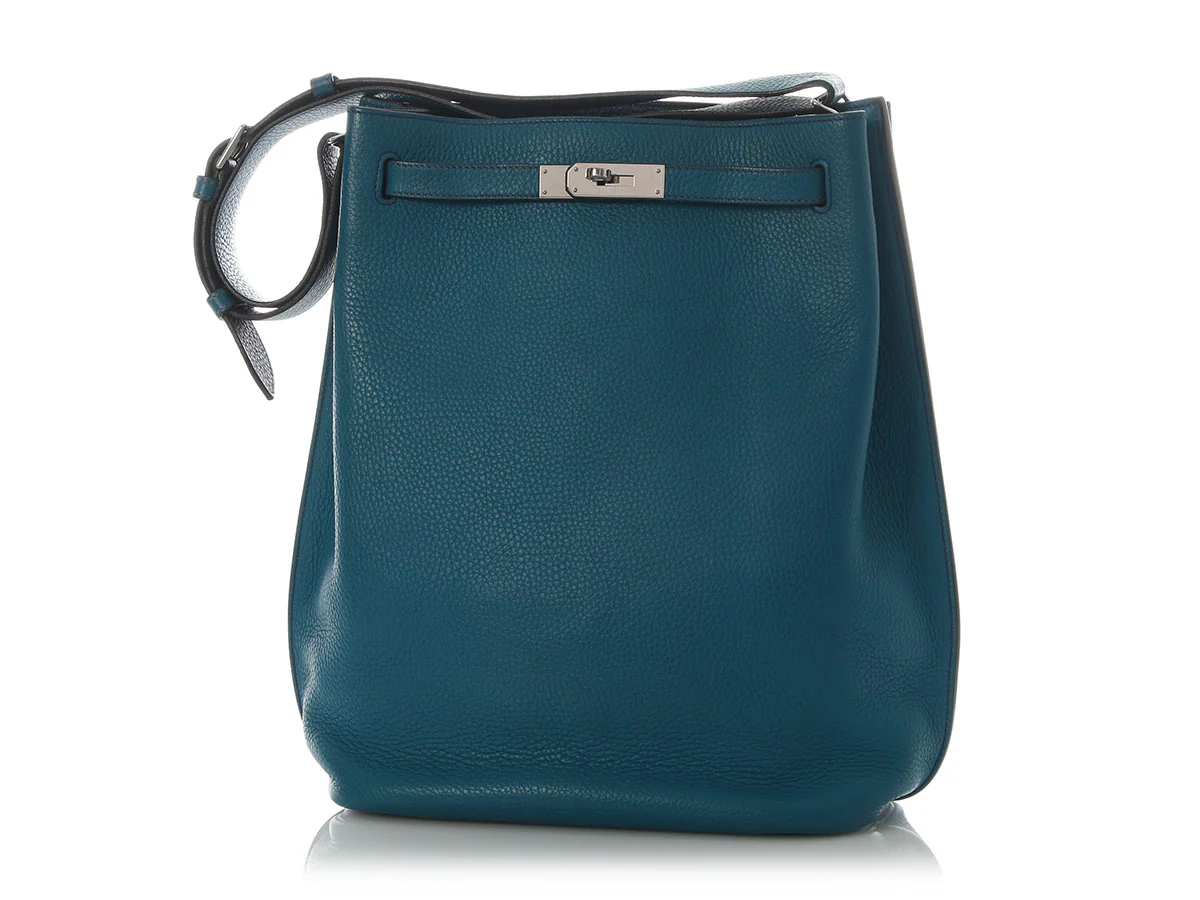 Hermès Bleu Izmir and Bleu Saphir Clémence Verso So Kelly 26 - Image 2