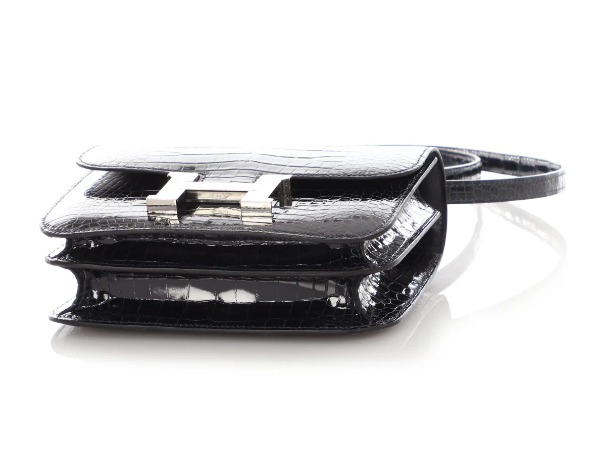 Hermès Bleu Marine Shiny Alligator Constance 18 - Image 6