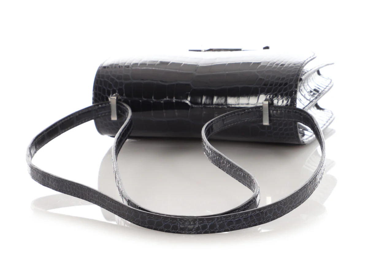 Hermès Bleu Marine Shiny Alligator Constance 18 - Image 7