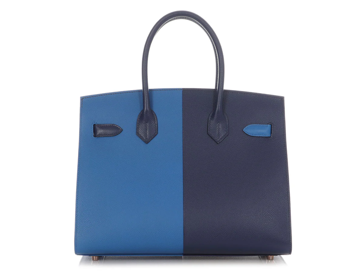 Hermès Bleu Zellige and Bleu Saphir Epsom Casaque Birkin Sellier 30 - Image 5