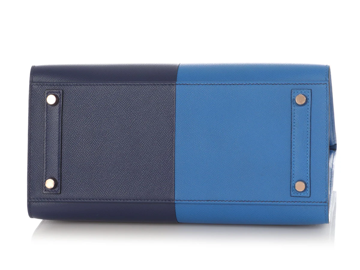 Hermès Bleu Zellige and Bleu Saphir Epsom Casaque Birkin Sellier 30 - Image 7
