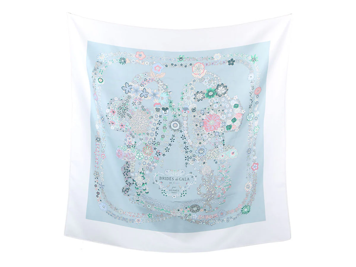 Hermès Brides de Gala en Fleurs Silk Scarf 90cm