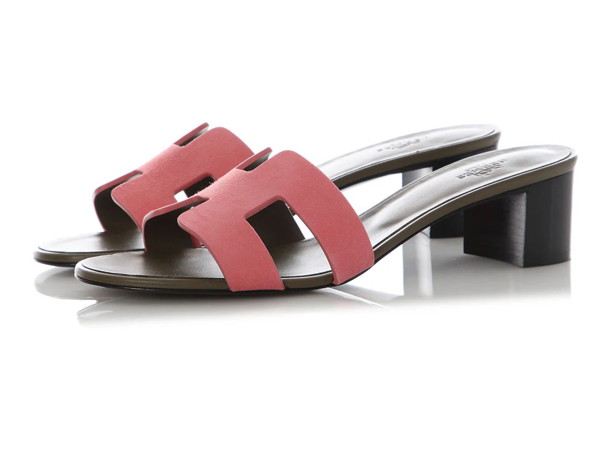 Hermes Brown and Pink Oasis Sandals - Image 10