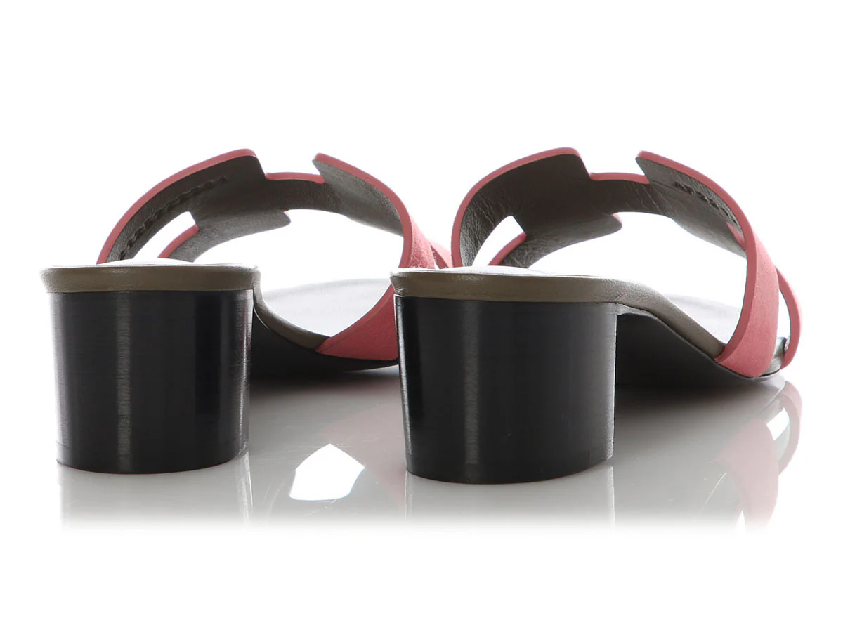 Hermes Brown and Pink Oasis Sandals - Image 11