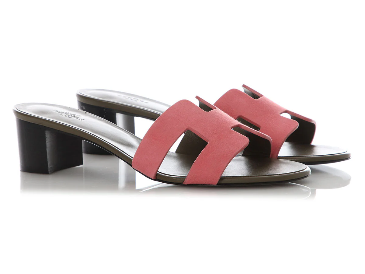 Hermes Brown and Pink Oasis Sandals - Image 12