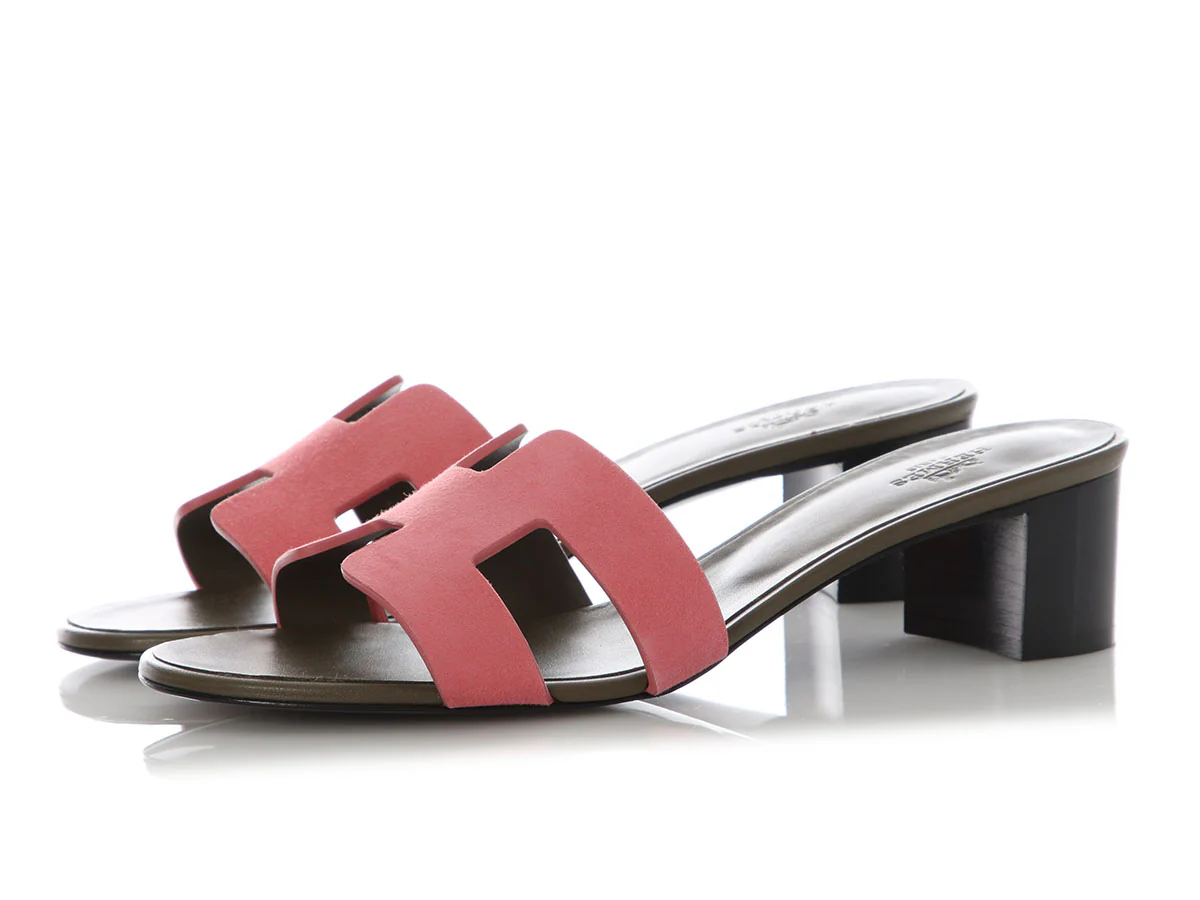 Hermes Brown and Pink Oasis Sandals - Image 3