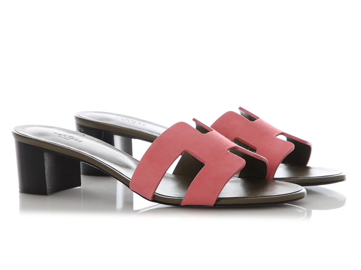 Hermes Brown and Pink Oasis Sandals - Image 5