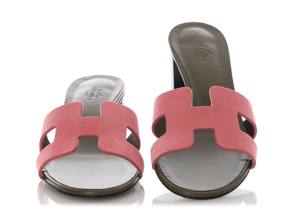 Hermes Brown and Pink Oasis Sandals - Image 9