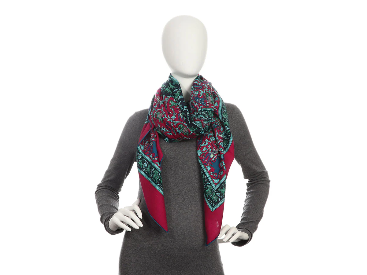 Hermès Chasse en Inde Cashmere Silk Shawl 140cm - Image 5