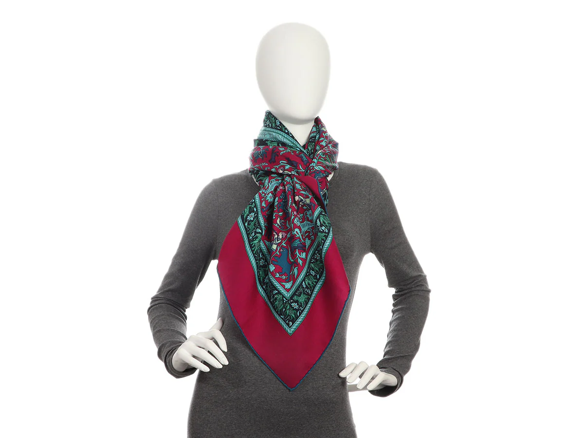 Hermès Chasse en Inde Cashmere Silk Shawl 140cm - Image 6