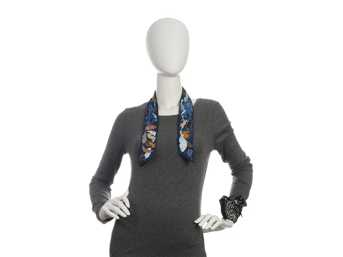 Hermès Entre Ciel et Mer Bandana and Mille et Un Lapins Silk Twilly Pair - Image 4