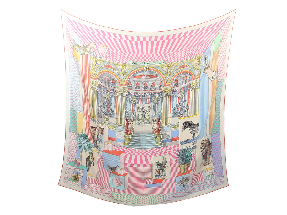 Hermès Grande Theater Nouveau Cashmere Silk Shawl 140cm