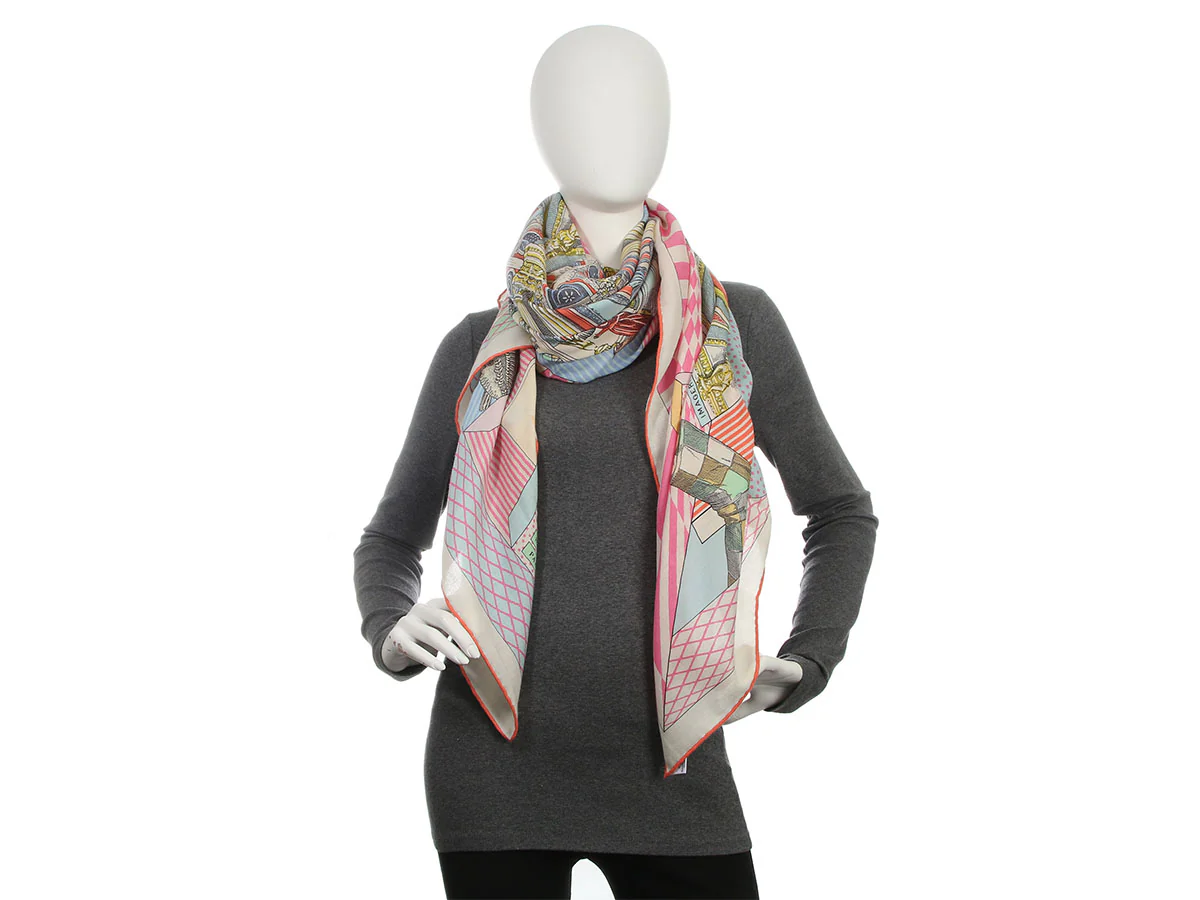 Hermès Grande Theater Nouveau Cashmere Silk Shawl 140cm - Image 5