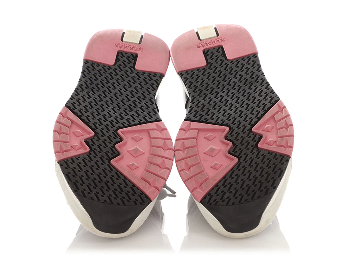 Hermès Gray Suede Trail Sneakers - Image 6