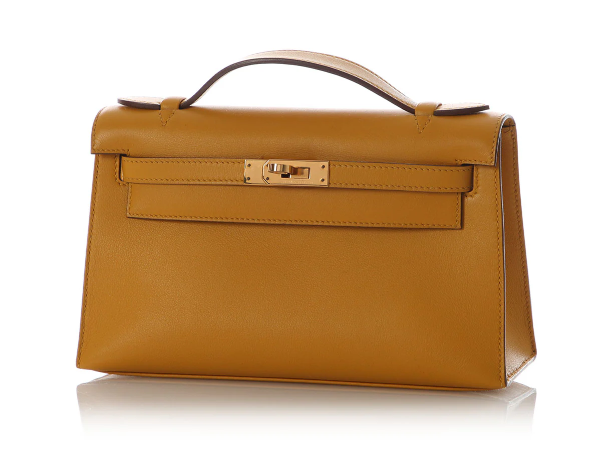 Hermès Jaune Ambre Swift Kelly Pochette - Image 2