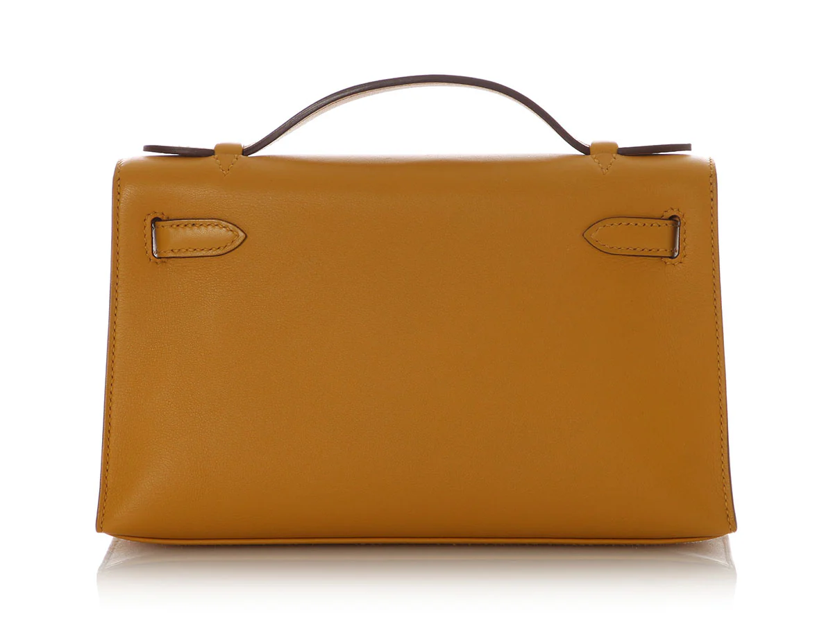 Hermès Jaune Ambre Swift Kelly Pochette - Image 4