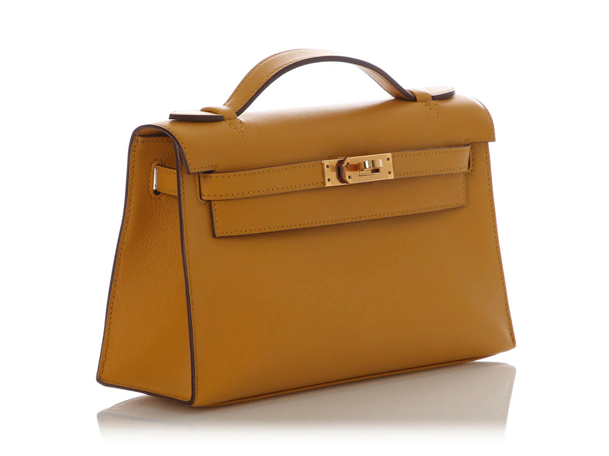 Hermès Jaune Ambre Swift Kelly Pochette - Image 5