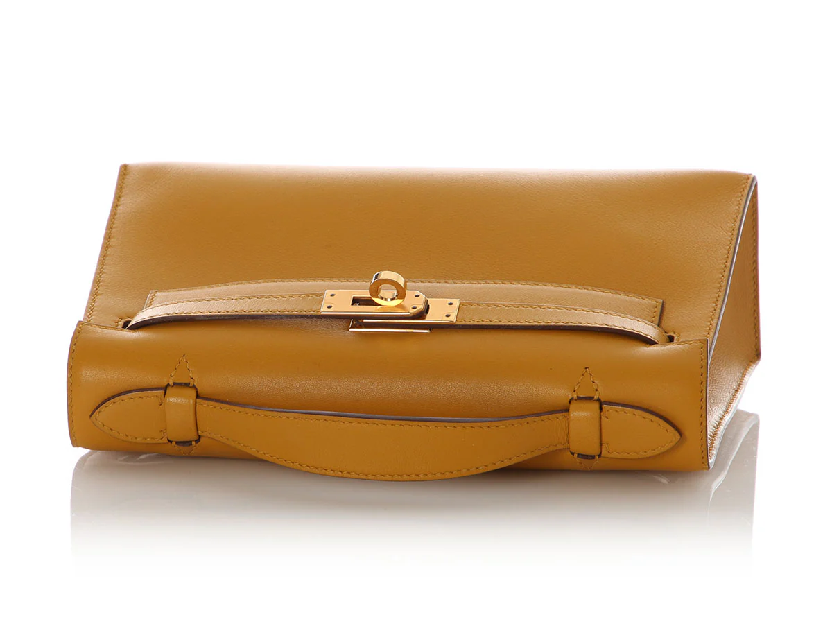 Hermès Jaune Ambre Swift Kelly Pochette - Image 7