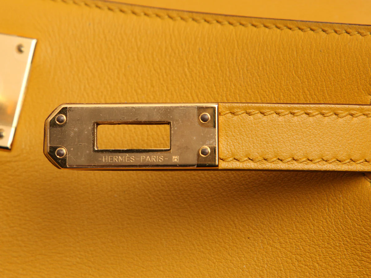 Hermès Jaune Ambre Swift Kelly Pochette - Image 9