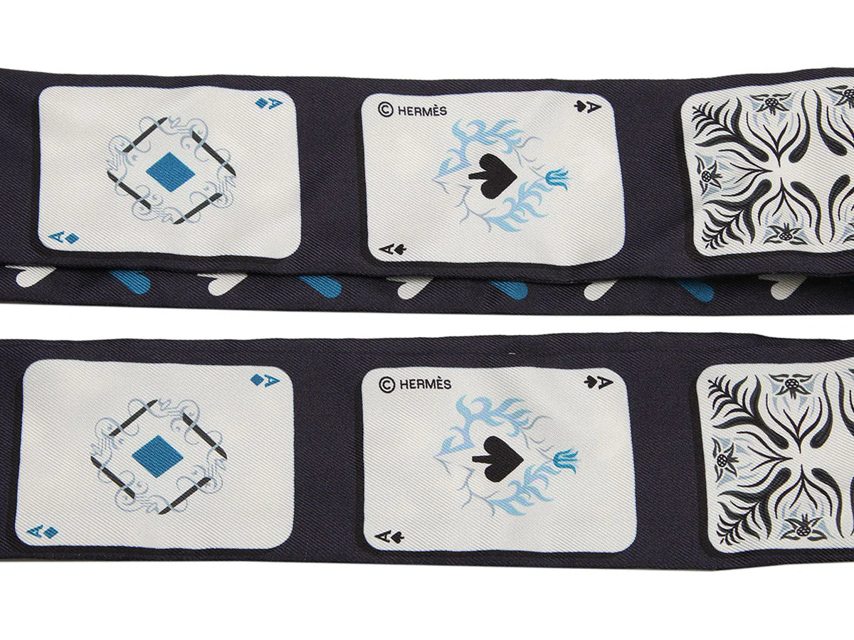 Hermès Jeu de Cartes Silk Twilly Pair - Image 3