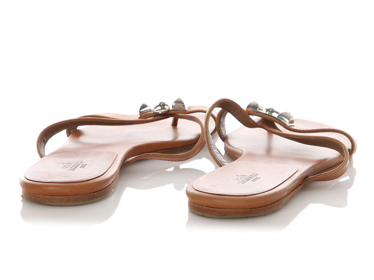 Hermès Leather Corfou Thong Sandals - Image 5