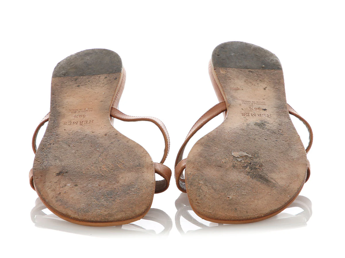 Hermès Leather Corfou Thong Sandals - Image 6