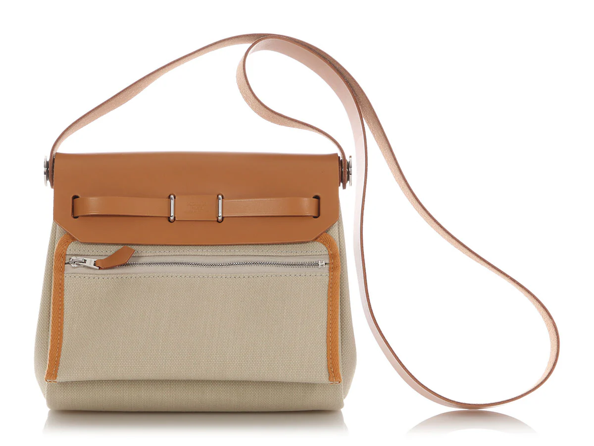 Hermès Mini Beton Toile and Vache Hunter Herbag Zip 20 - Image 4