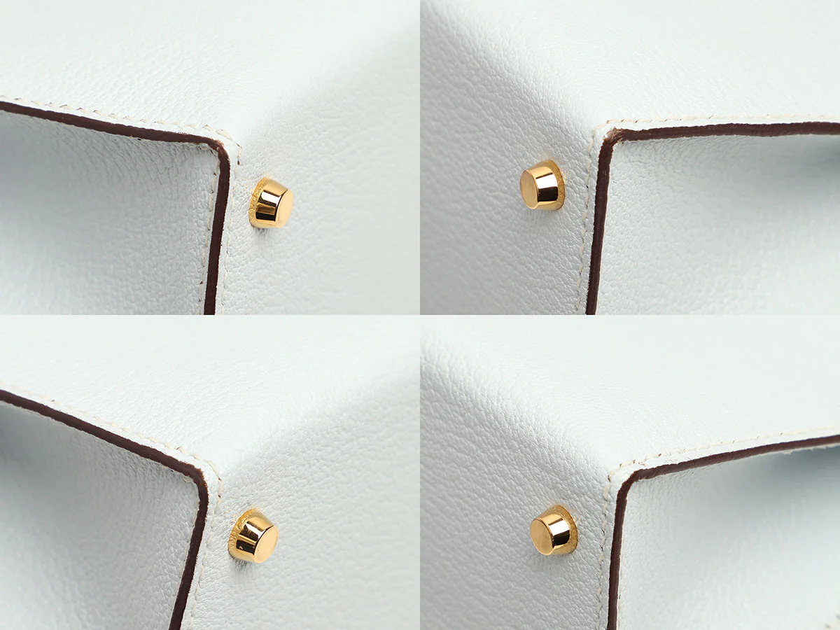 Hermès Mini Bleu Brume Chèvre Mysore Kelly 20 - Image 11