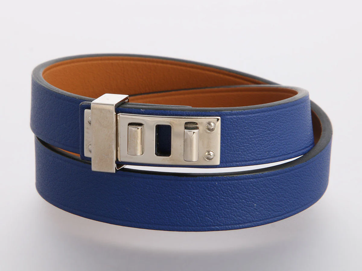 Hermès Mini Bleu Electrique Swift Dog Bracelet - Image 2