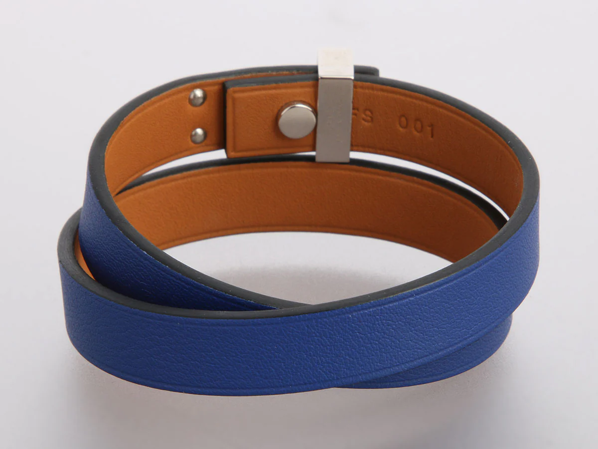 Hermès Mini Bleu Electrique Swift Dog Bracelet - Image 4