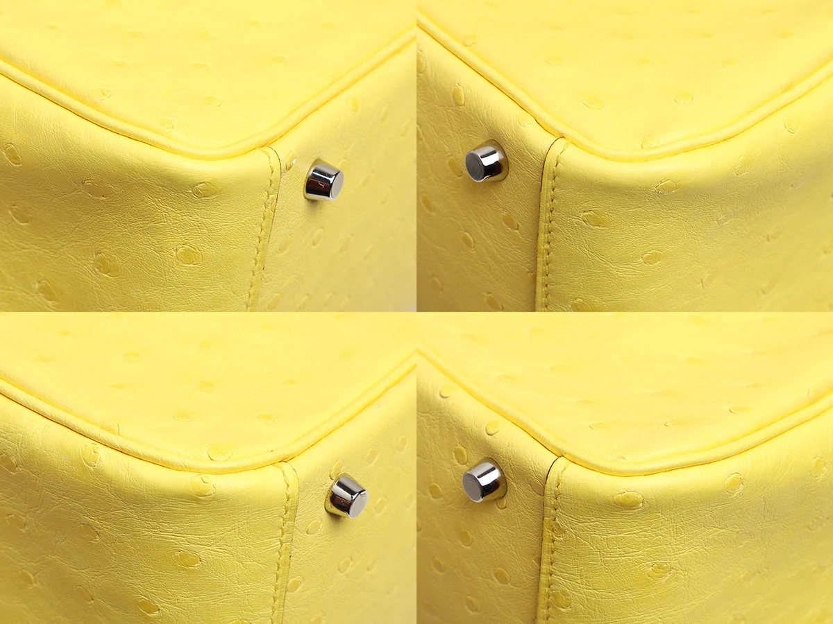 Hermès Mini Jaune Citron Ostrich Boreal Lindy 20 - Image 8