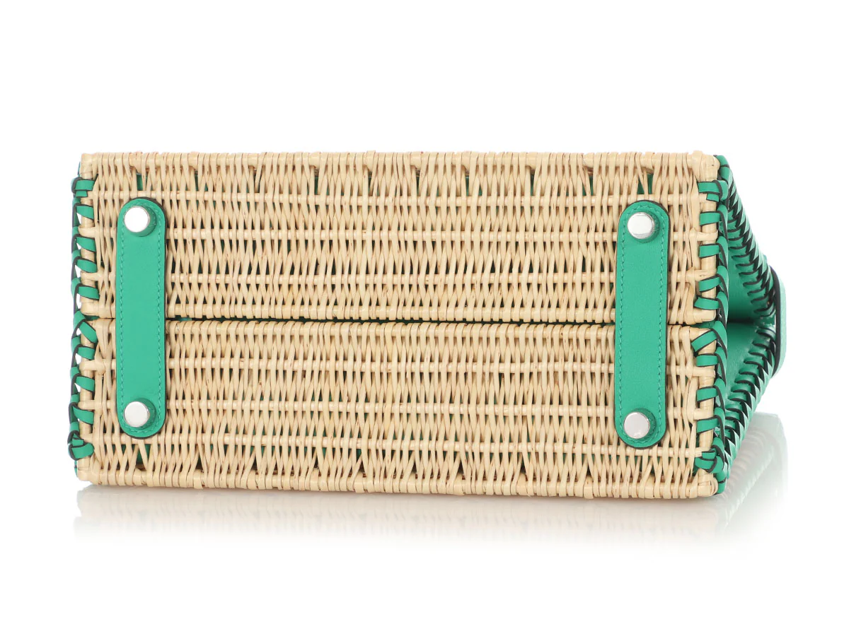 Hermès Naturel Wicker and Menthe Swift Picnic Birkin 25 - Image 6
