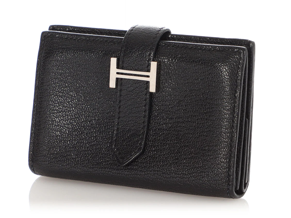 Hermès Noir Chèvre Béarn Mini Wallet - Image 2