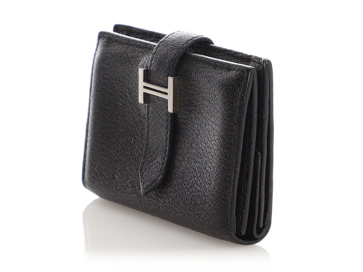 Hermès Noir Chèvre Béarn Mini Wallet - Image 3