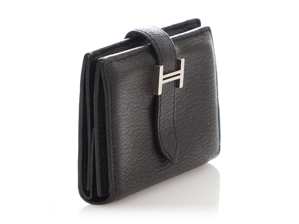 Hermès Noir Chèvre Béarn Mini Wallet - Image 5