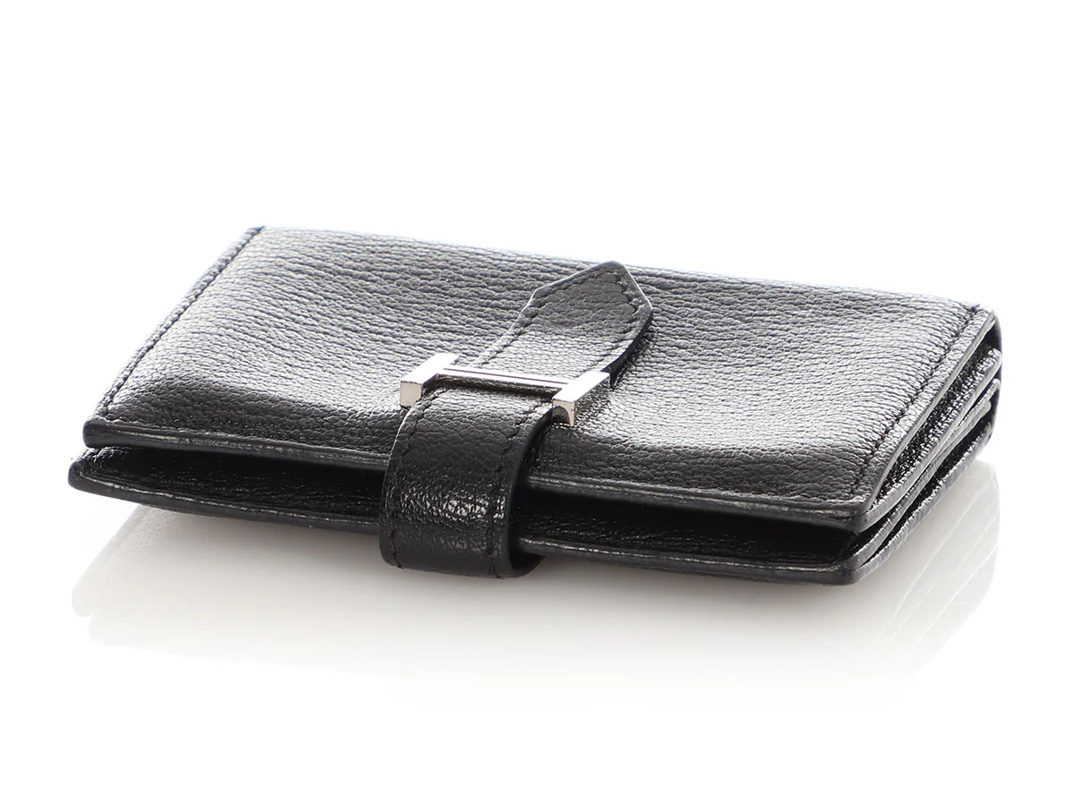 Hermès Noir Chèvre Béarn Mini Wallet - Image 7