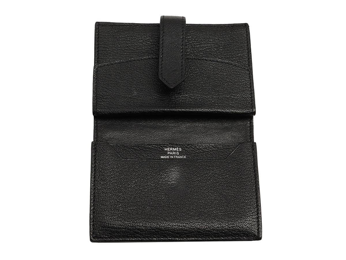 Hermès Noir Chèvre Béarn Mini Wallet - Image 8