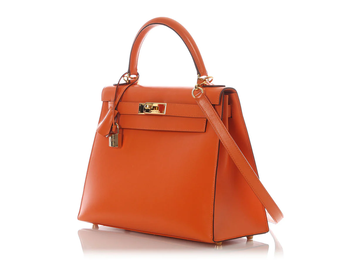Hermès Orange Box Calfskin Kelly 28 - Image 3